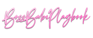 Pink 'Boss Babe Playbook' text on a white background